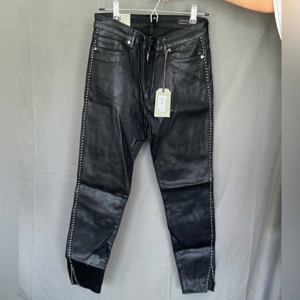 New All Saints Miller ministud coated denim jeans
